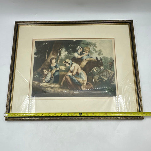 Richard Westall W Ward Hand Colored Engraving Print Rural Pastoral Scene 21x18