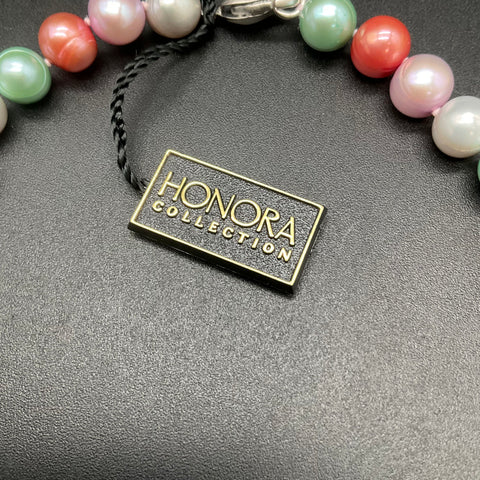 Honora Sterling Silver 925 Multi-Color Pastel Pearl Necklace 18" 9.3mm
