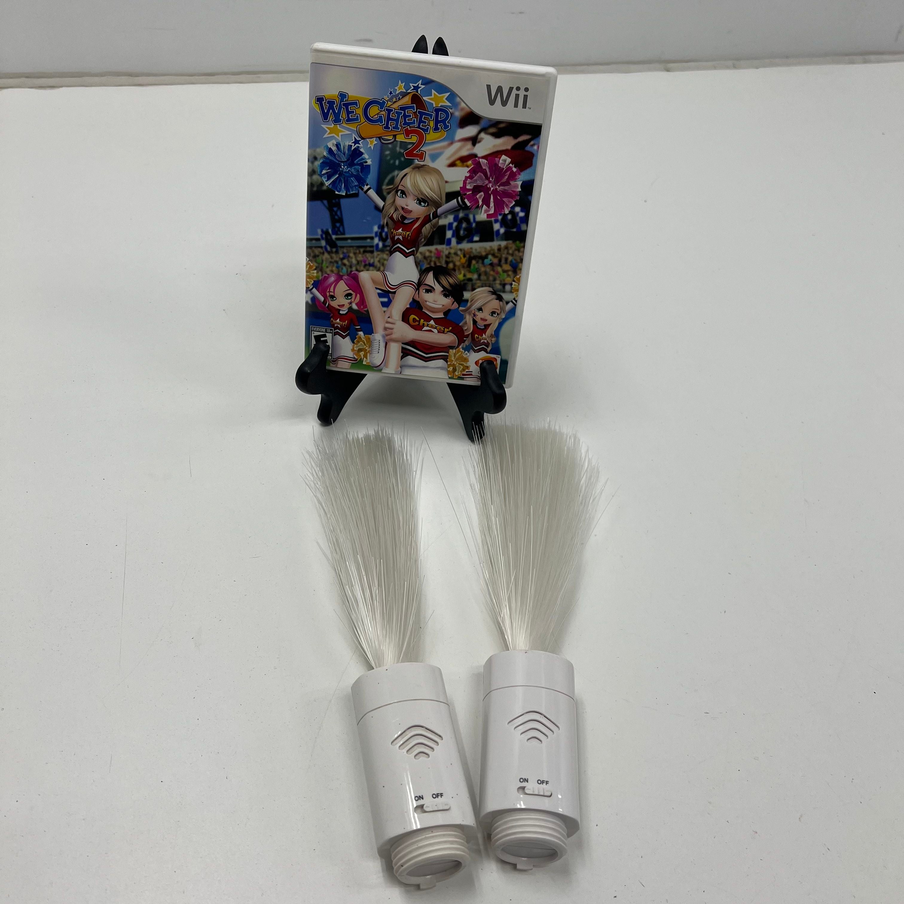 Nintendo Wii We Cheer 2 Game & 2 Pom Pom Accessories Bundle Complete CIB