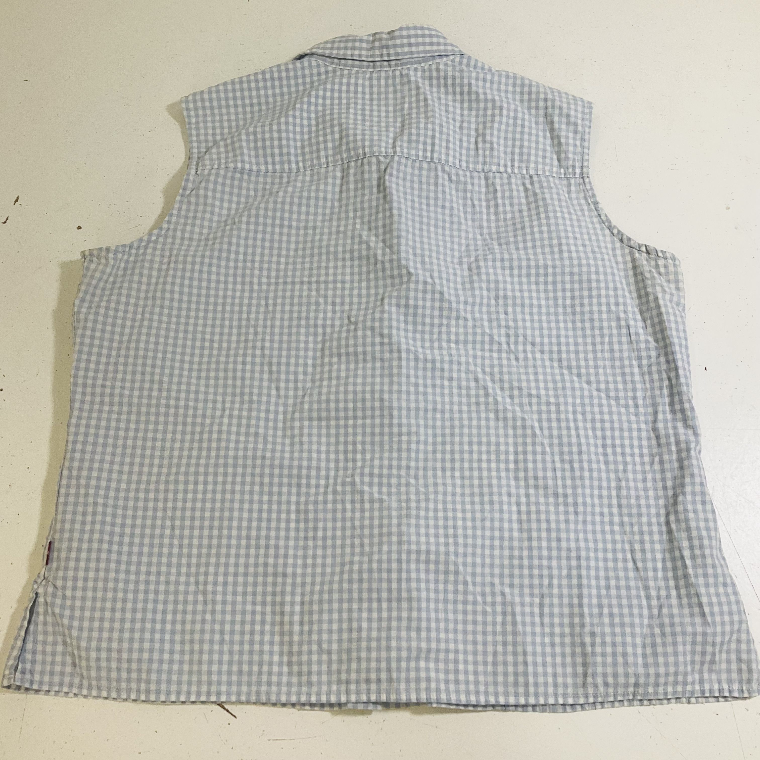 Vintage 90s Levi's Dry Goods Women's Gingham Sleeveless Button Up Shirt XL
