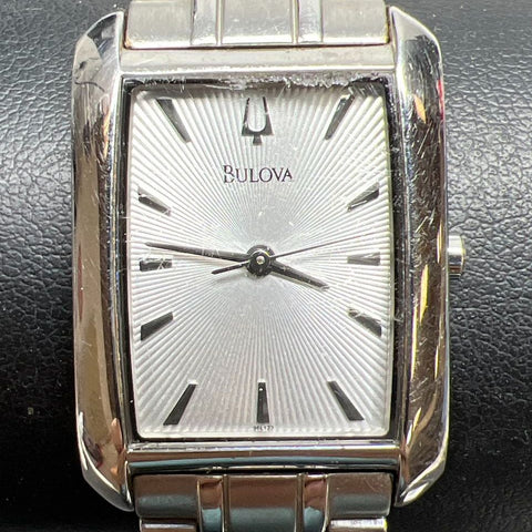 Bulova C877618 Silver tone Wristwatch New Battery