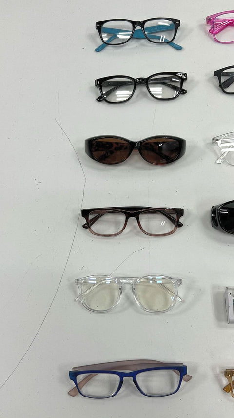 Lot of 17 Mixed Color Womens Eyeglass Sunglass Frames for Crafts Repair Assorted