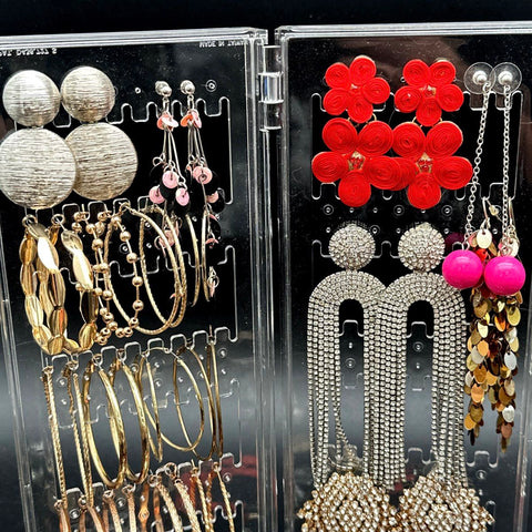Big Style Statement Fashion Earrings Lot Mixed Large Hoops Rhinestone Dusters
