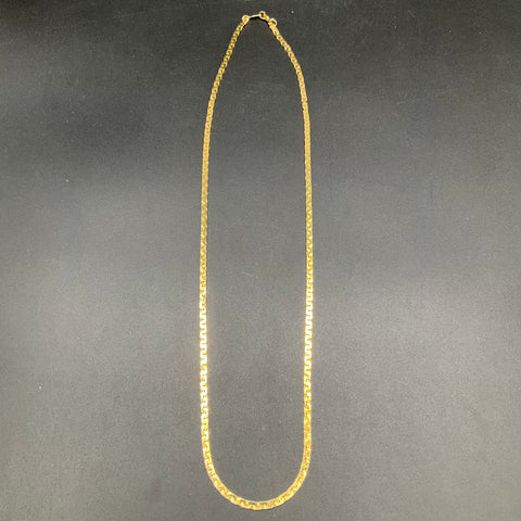 Vintage 14K GP Gold Plated Flat Interlocking Link Chain Necklace 19"