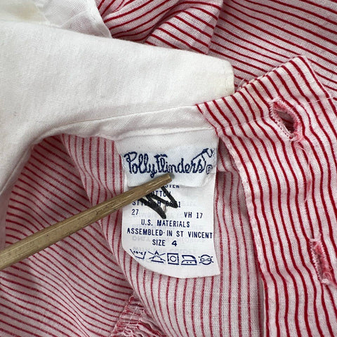 Vintage 80s 90s Polly Flinders & Nannette Girls Striped Smocked Dresses Sz 4 5