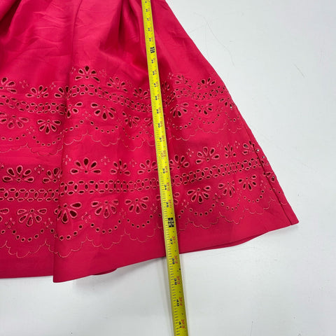 Jessica Howard Pink Eyelet Cutout Hem A-Line Dress Women's 16 NWT