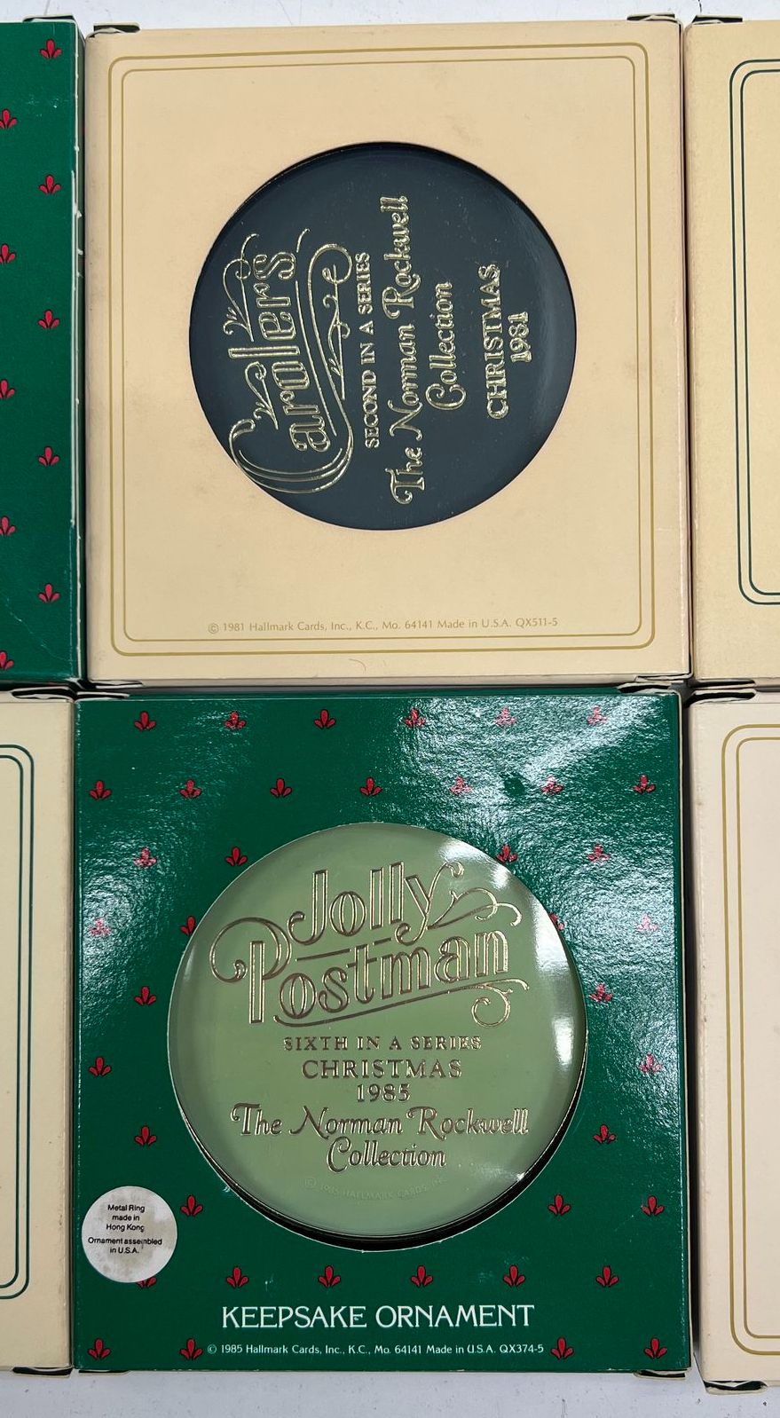 VTG Collectible Hallmark c1980's Collector's Series Norman Rockwell Ornaments