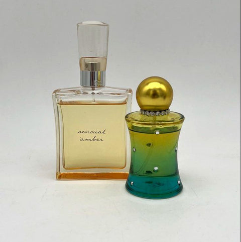 Bath & Body Works Sensual Amber 2.5oz & Dosis Ombre Rhinestone Perfume Lot of 2