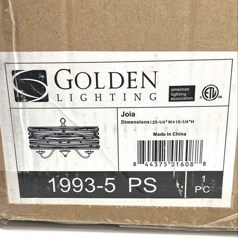 Golden Lighting Ceiling Light Fixture Modern Drum Shade Open Box