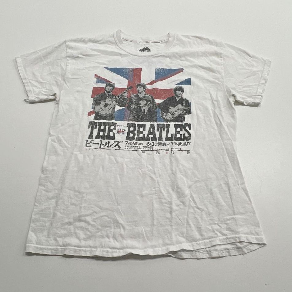 The Beatles England Flag White T-shirt Unisex Adults Size Medium / Large