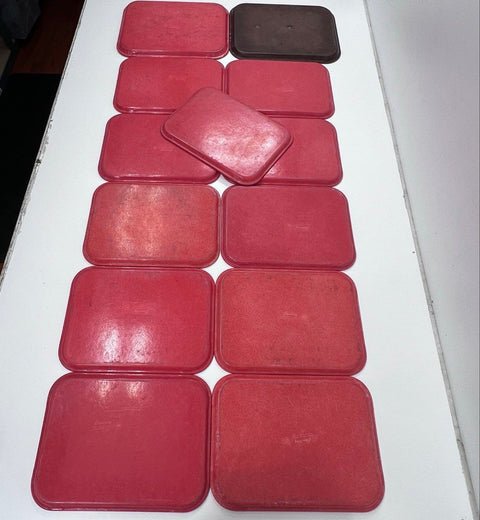 Cambro Camtray Fiberglass Cafeteria Serving Trays 13pc Lot Red Brown 14x18