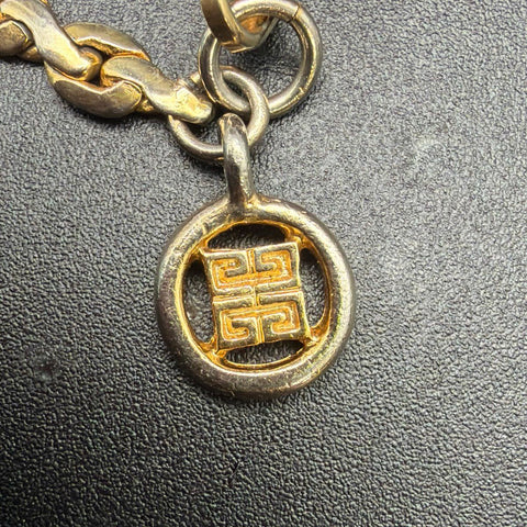 Vintage Givenchy Two-Tone 4-G Logo Charm Link Bracelet 7.5"