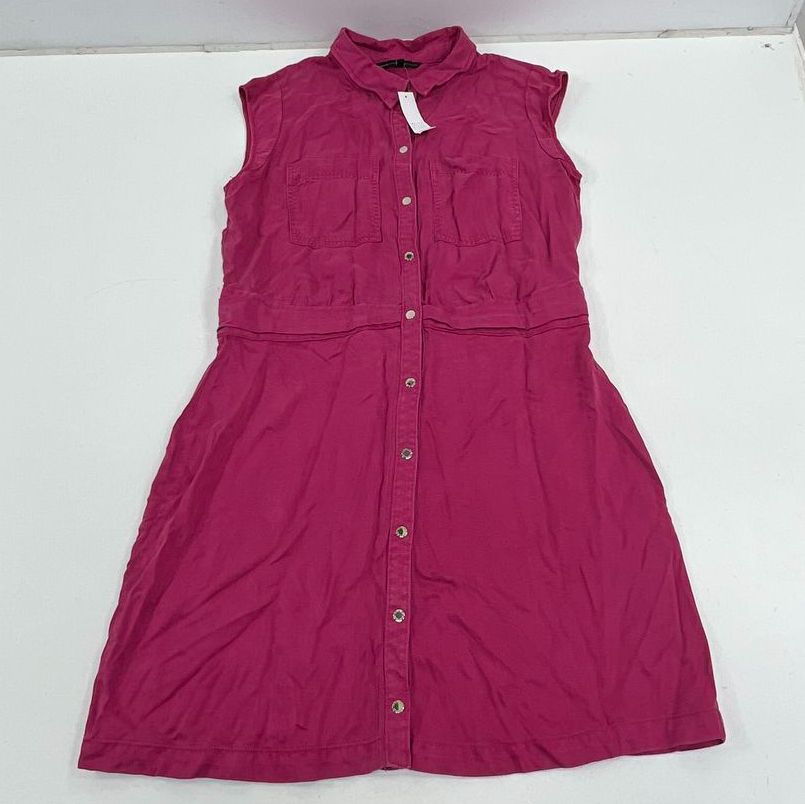 WHBM NWT Utility Knit Snap Front Shirtdress Pink Bliss Sz 18
