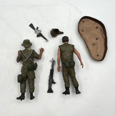 Vintage Army Military Action Figure Lot 2 Figures Accessories Vietnam Era Style