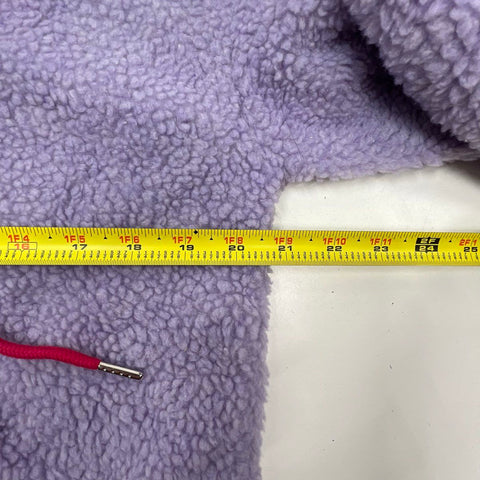 Porridge Women's Purple Sherpa Fleece Cropped Henley Hoodie NWT Size S