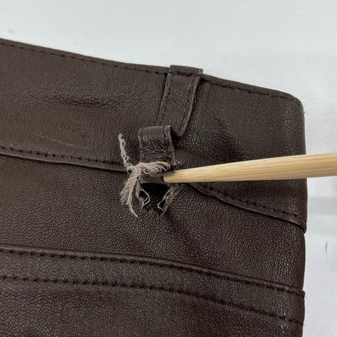 Vince Women's V2900 Skinny Lamb Leather Pants Brown 5-Pocket Size 8