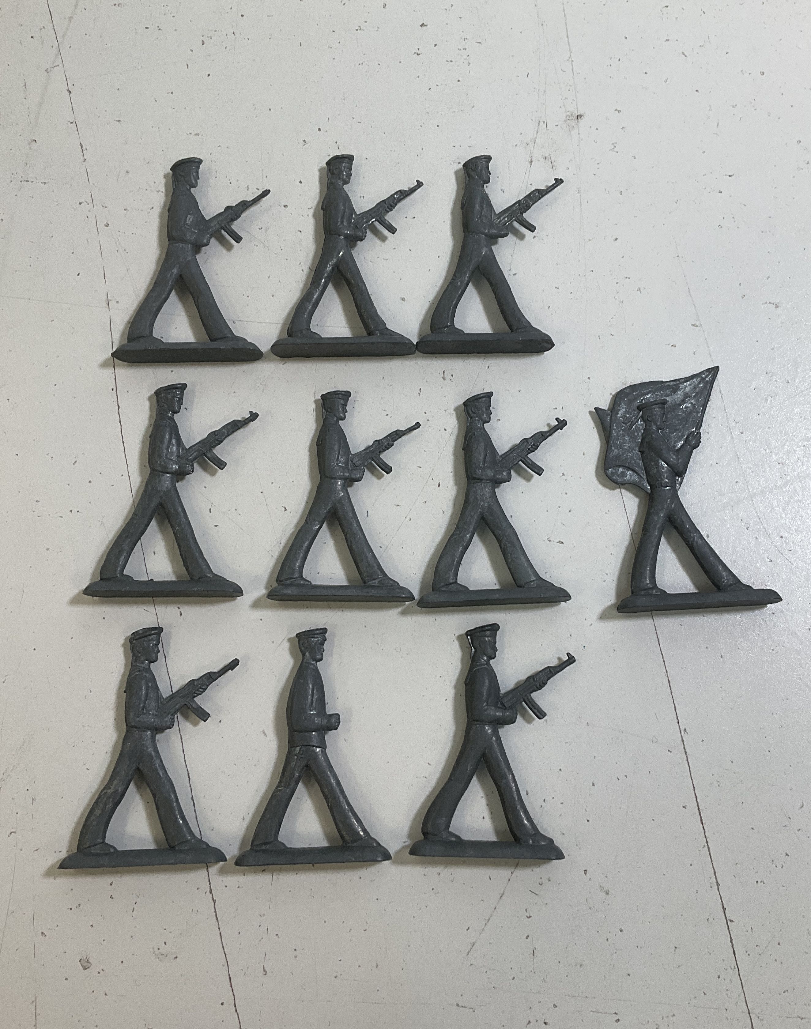 Vintage 1970s Soviet USSR Sailors Toy Soldiers Lot Bryansk BAZ w/ Box