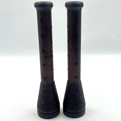 Vintage Primitive 12" Wood Yarn Spindles Textile Bobbins Industrial Weaving