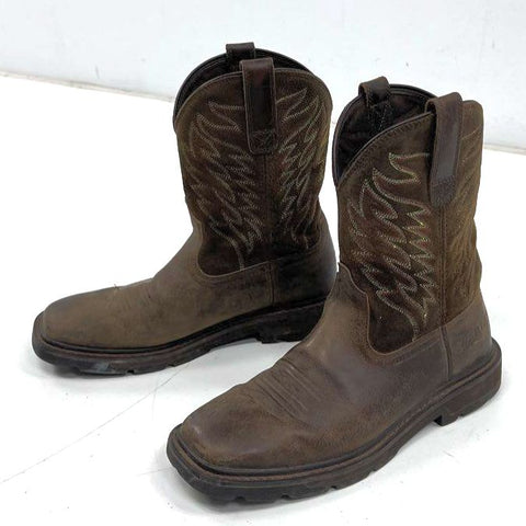 Ariat Anthem Western Work Square Toe Brown Leather Men's Boots Size US 6D