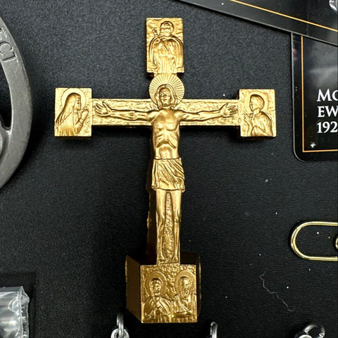Catholic Religious Lot Medals Wooden Crosses Mezuzah Mother Angelica Pins 45pc