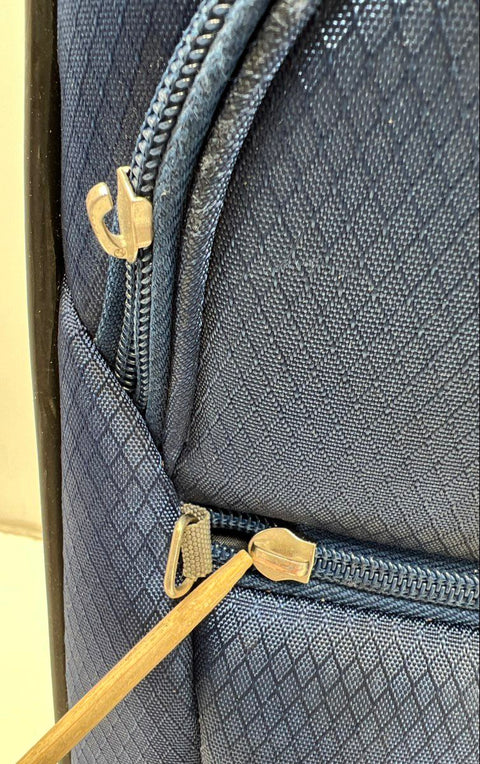 Skyway Navy Blue Fabric 4-Wheel Spinner Suitcase Travel Luggage Carry-On