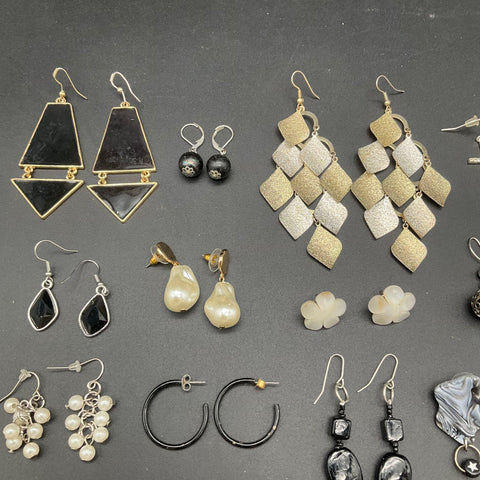 Modern Boho Retro Costume Earrings Dangle Hoop Stud Jewelry Lot of 19 Pairs