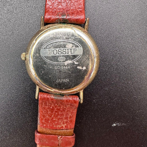 Lot of 3 Fossil Wristwatches Vintage & Modern Leather Straps AM4432 SC-5444