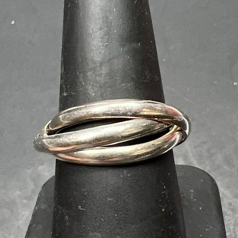 925 Sterling Silver Triple Band Ring Size 9 5.07g
