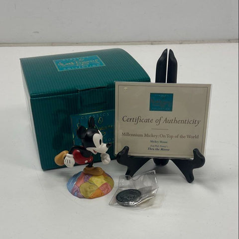Disney Classics Mickey Mouse On Top of the World Millennium Figurine w/ COA