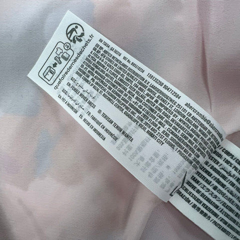 Abercrombie Women's Pink Abstract Ruched Drapey Cowl Back Maxi Dress M NWT