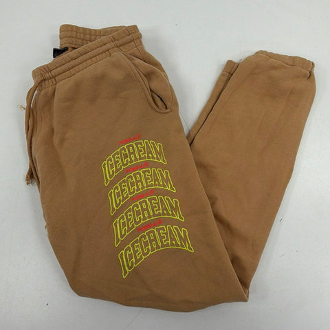 Ice Cream Men's Tan Stacked Logo Graphic Joggers Sweatpants Sz L