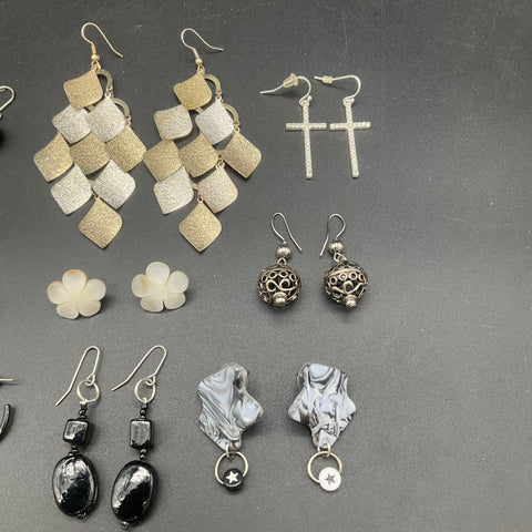 Modern Boho Retro Costume Earrings Dangle Hoop Stud Jewelry Lot of 19 Pairs