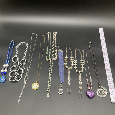 Mixed Fashion Jewelry Lot of 11 Necklaces Doctor Who KC Royals Beaded Ribbon