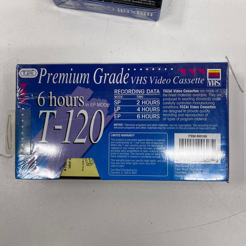 Maxell Tozai VHS Tape Lot 15 Pieces T-120 Blank Cassettes 6-Hour New Sealed