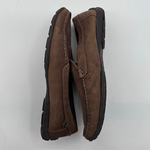 Bosi Brown Leather Driving Loafers Slip On Moccasins Men's Size 9