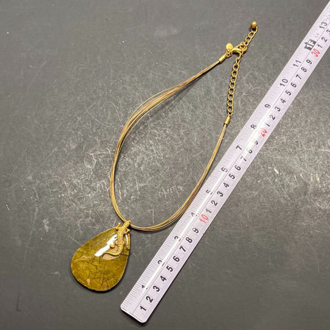 Chico's Lizard Crackled Drop Pendant Necklace