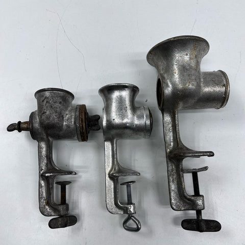 Vintage Wards Universal Climax Meat Grinder Lot Cast Iron Food Choppers Parts
