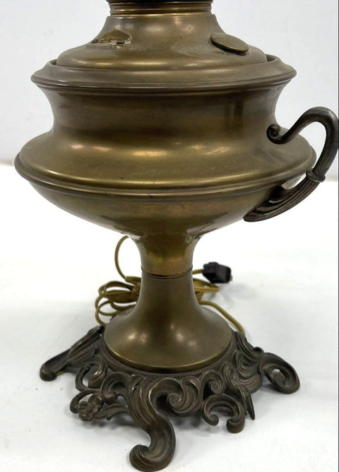 Vintage Hollywood Regency Rococo Revival Brass Urn Table Lamp 3-Light