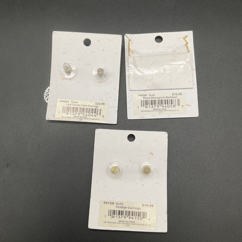 Pippa & Rawls Jewelry Lot 4 Pcs Cubic Zirconia Gold & Silver Tone New Card Box
