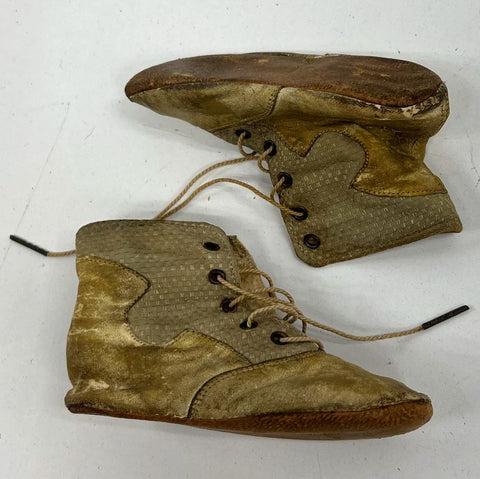 Vintage Antique Leather Baby Boots & Knit Bootie Lot w/ Box Display Prop