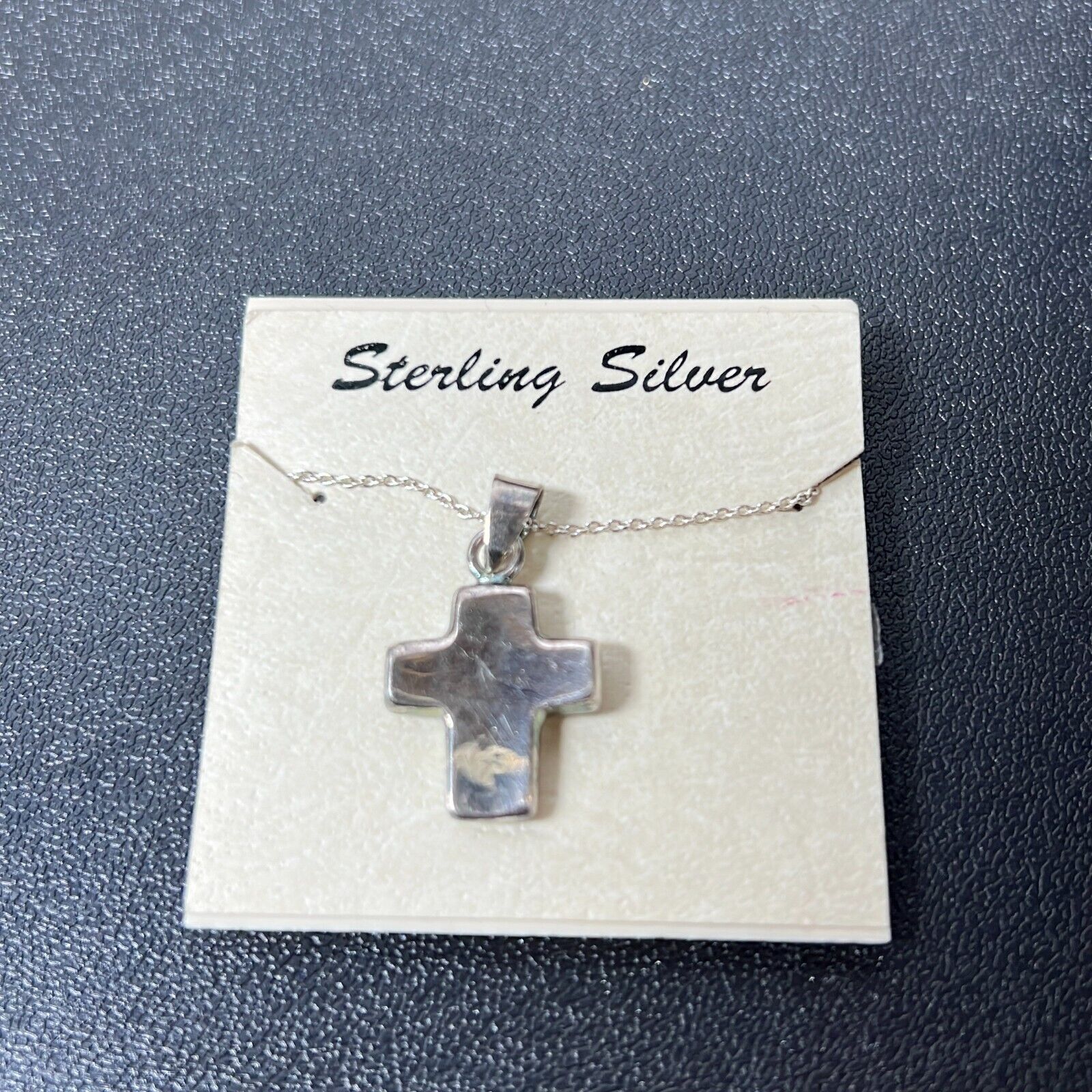 NWT Sterling Silver Marsala Cross Pendant Chain Necklace
