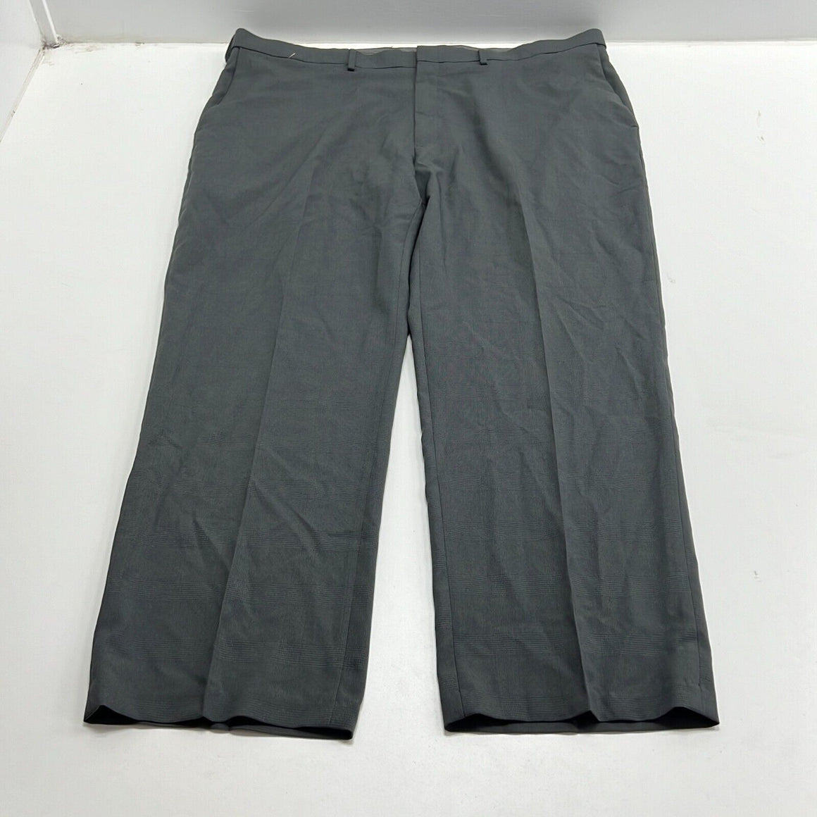 Haggar Men's Gray Flat Front Pockets Straight Leg Dress Pants Size 42X ...