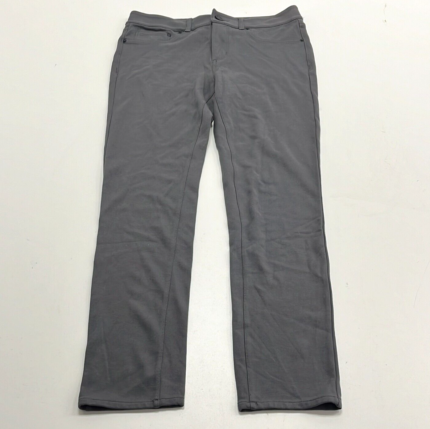 Eddie Bauer Women's Gray Flat Front Stretch Straight Leg Chino Pants Size 8