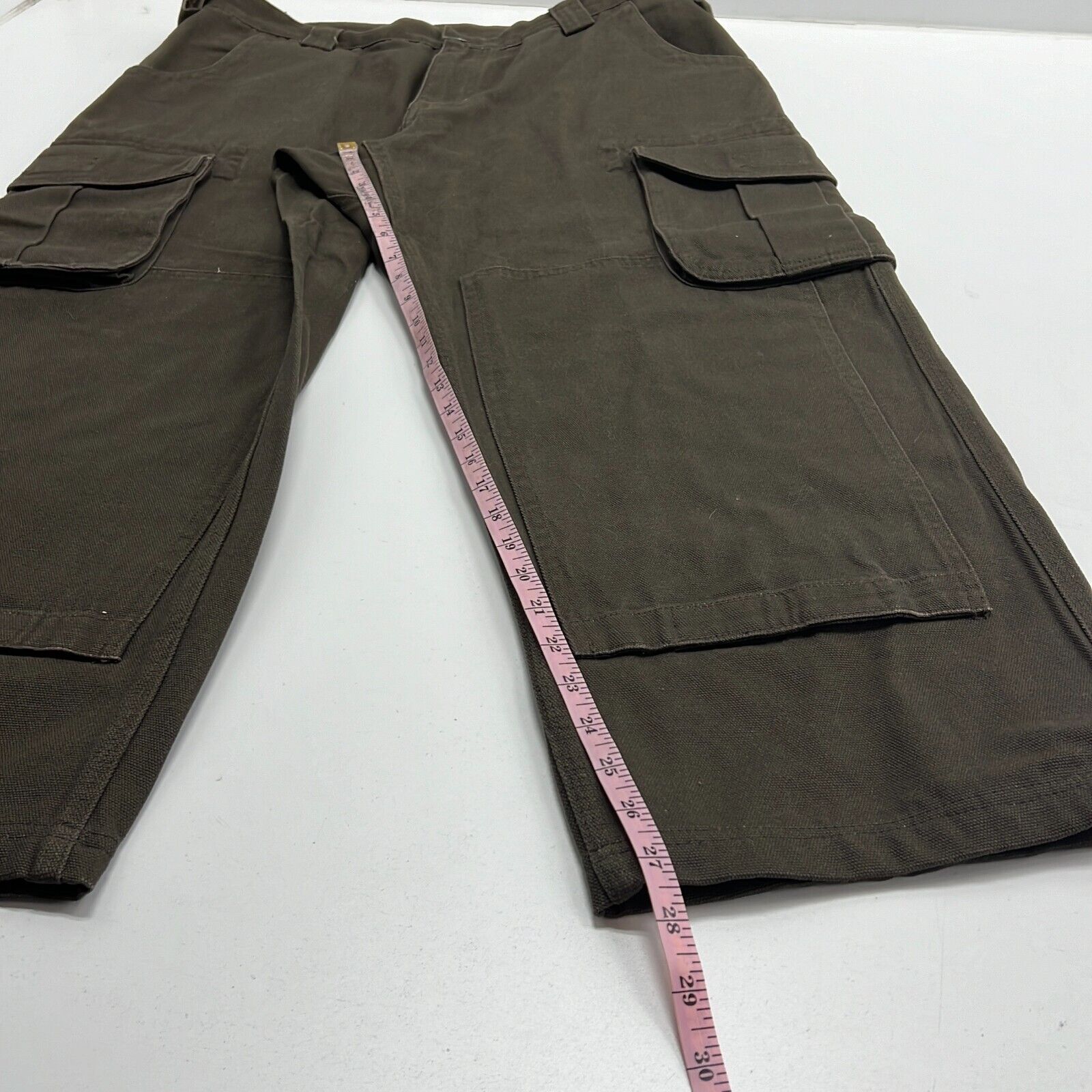 Duluth Trading Co. Men's Brown Cotton Flat Front Pockets Cargo Pants Size 36x30
