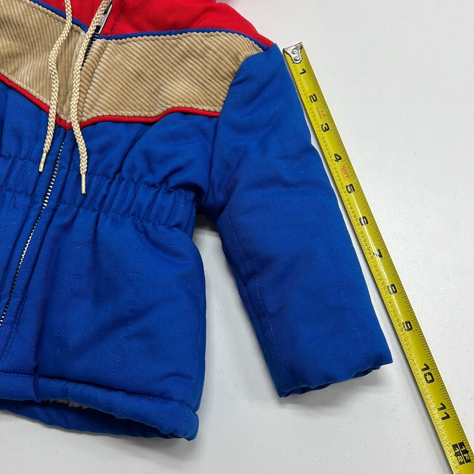 Unisex Baby Multicolor Long Sleeve Hooded Full Zip Puffer Jacket Size 12M Vtg
