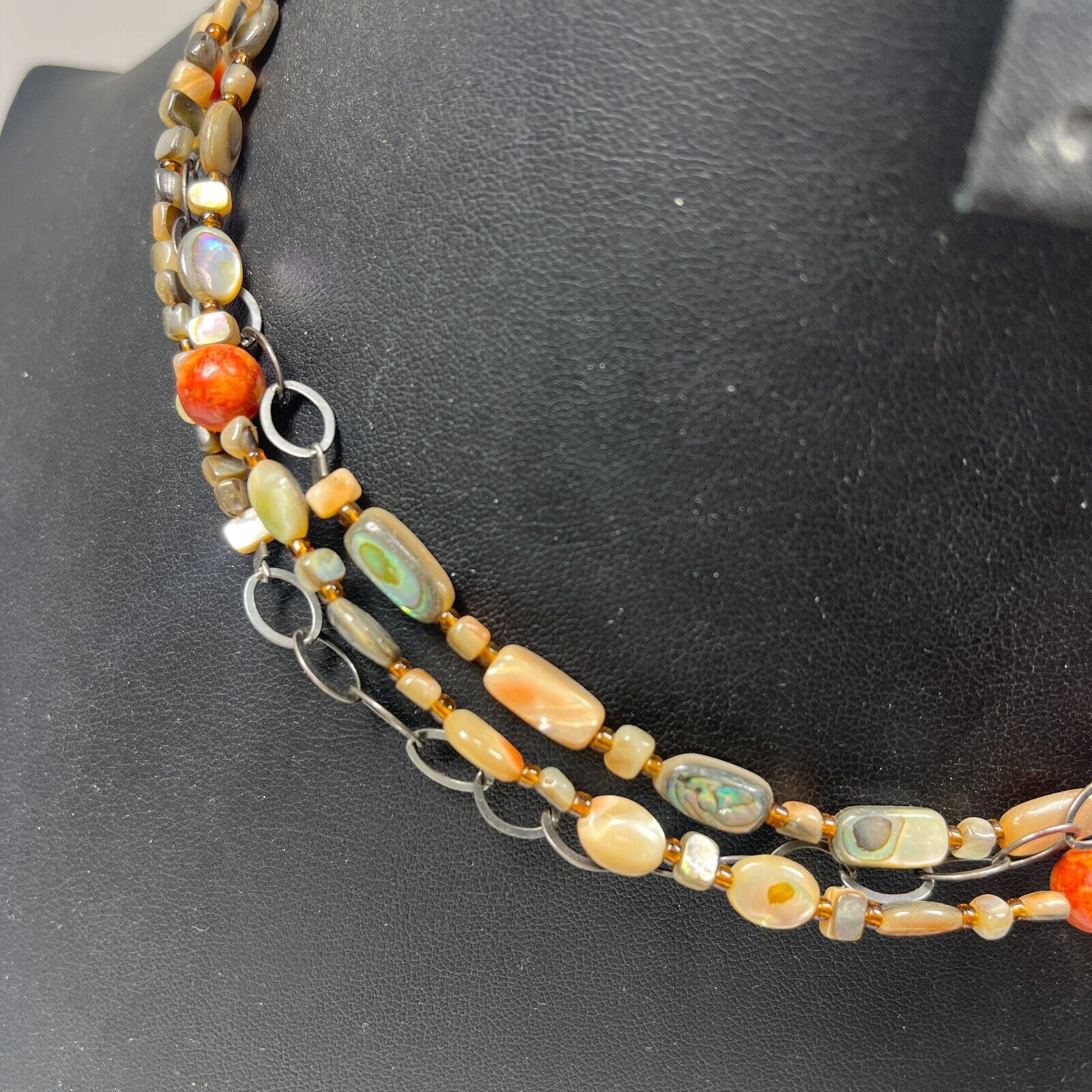 Silpada Silver Tone Multicolor Stone Layered Necklace