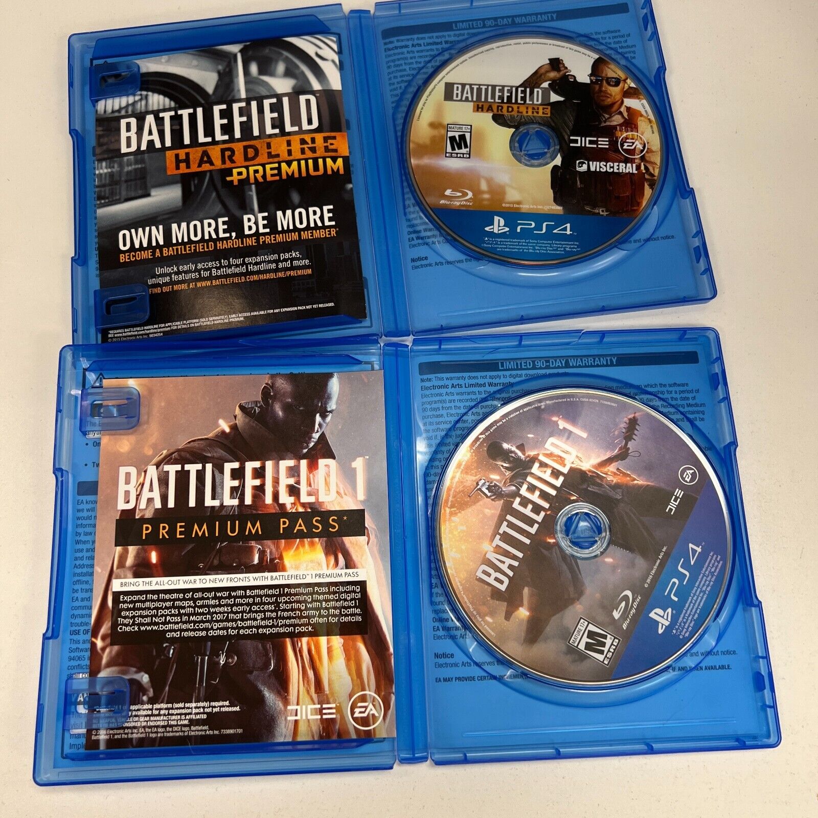 PS4 Games Battlefield 1  & Battlefield Hardline Sony Playstation 4