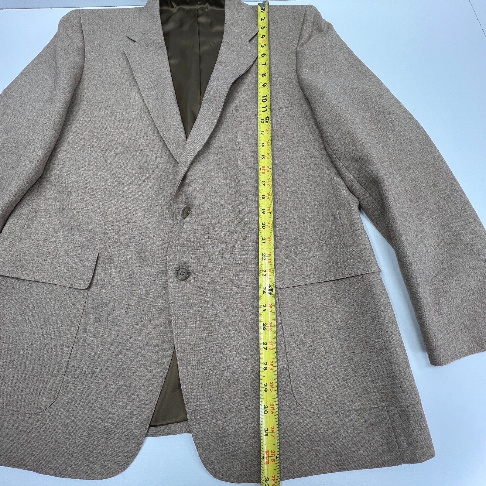Vintage Levi's Action Suit Jacket Men's 46 Long (46L) Tan Beige Sport Coat