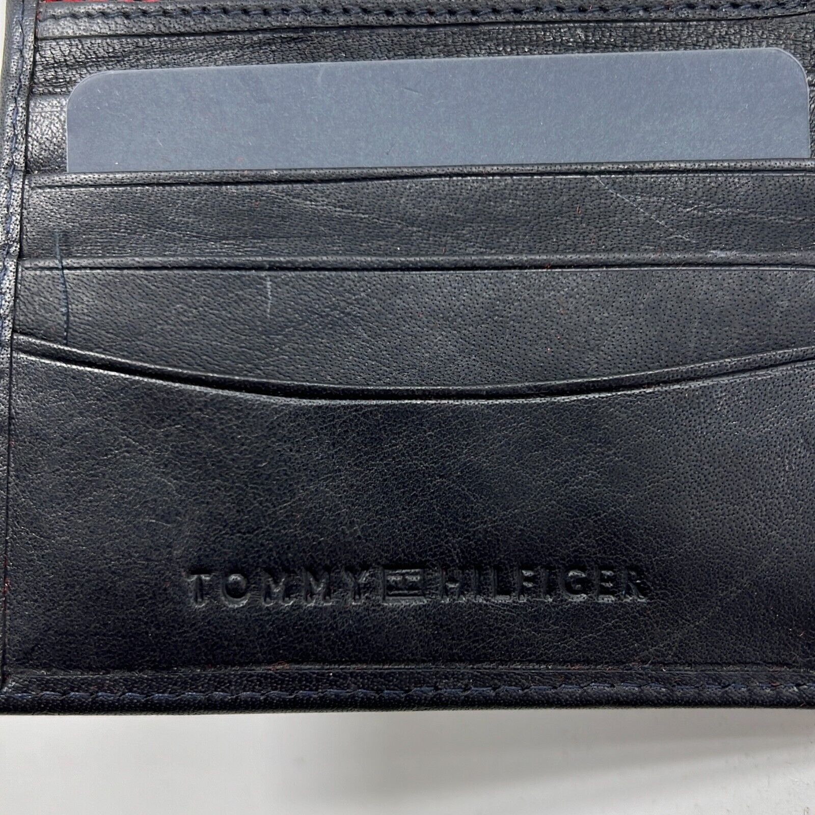 Tommy Hilfiger Men's Black Leather Passcase Bi-Fold Wallet w/ RFID Blocking