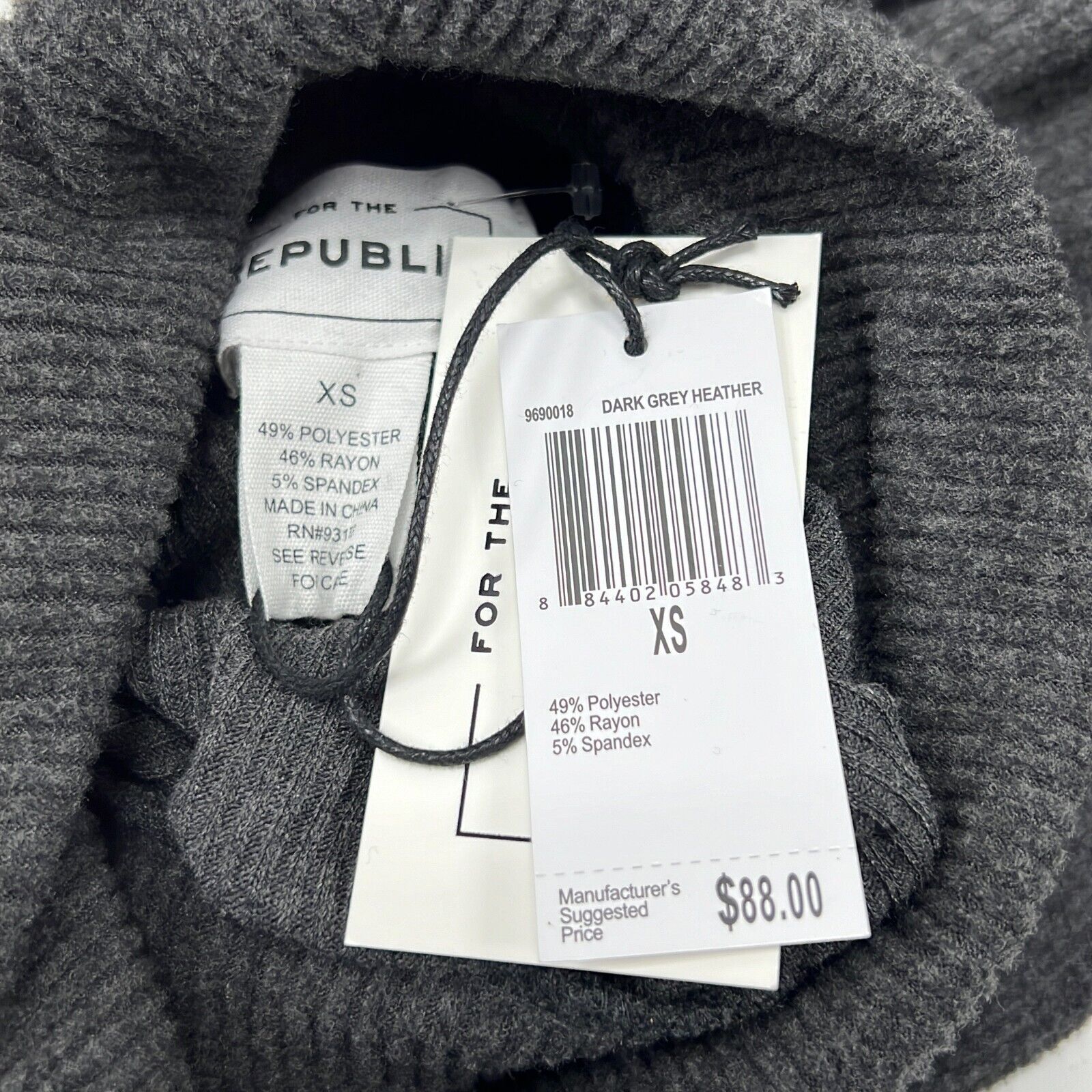 NWT For The Republic Women's Gray Heather Turtle Neck Sweater Dress Size XS